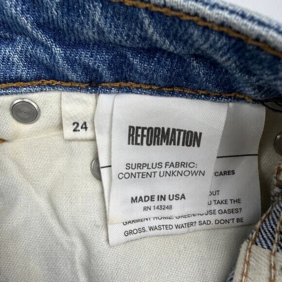 Reformation Seamed Jeans In Celtic Wash - Picture 7 of 9